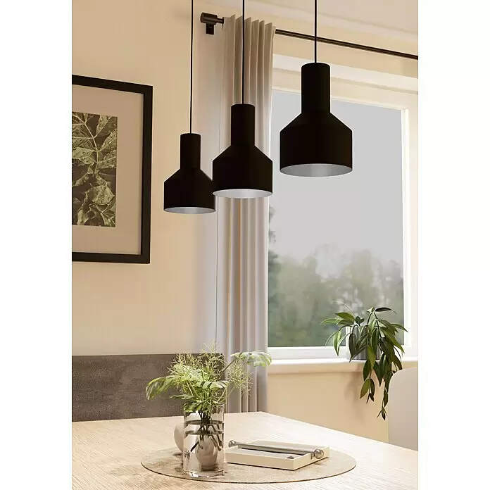 Eglo Casibare Pendelleuchte - 120 W, Schwarz, E27, Anzahl Leuchtmittel: 3 Stk. - Stimmungsaufnahme