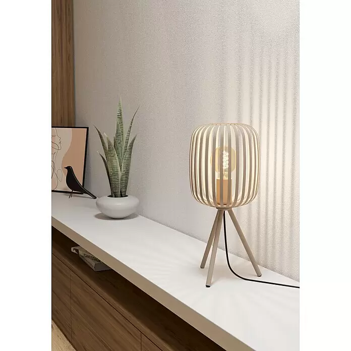 Eglo Romazzina Tischleuchte - 40 W, Sand, E27 - Stimmungsaufnahme