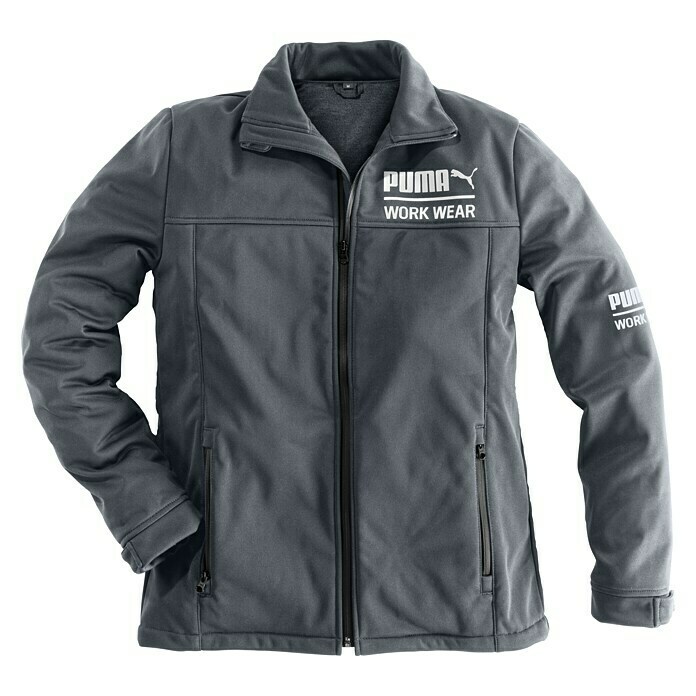 M) Softshell-Jacke | (Stahlgrau, Champ BAUHAUS Workwear Carbon, Puma