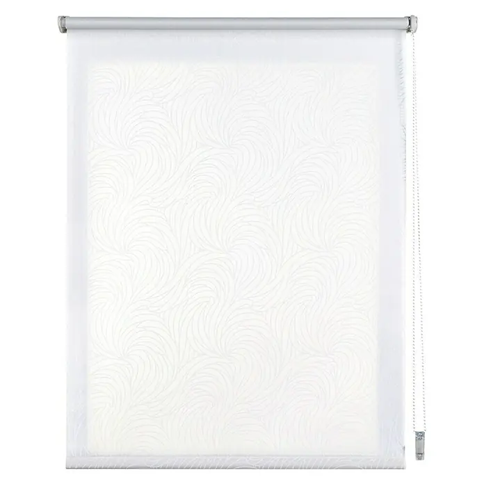 Estor enrollable Plantas - An x Al: 120 x 180 cm - Elegante estor enrollable blanco con un delicado patrón, ideal para la decoración moderna de ventanas. Ofrece privacidad y permite el paso de la luz natural.