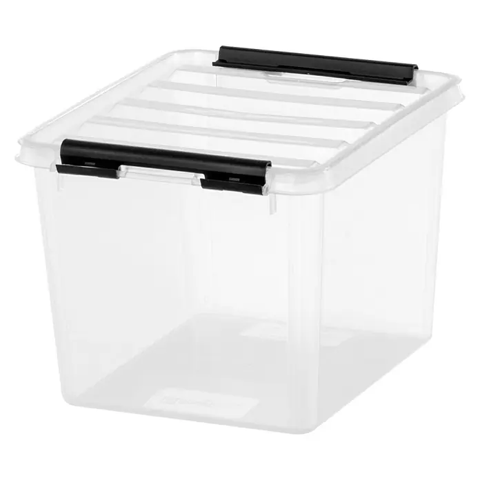 SmartStore Aufbewahrungsbox Classic 3 - L x B x H: 21 x 17 x 15 cm, Kunststoff, Transparent - Transparente Aufbewahrungsbox mit schwarzem Deckel und Verschlüssen. Ideal zur Lagerung von Gegenständen im Haushalt oder Büro.