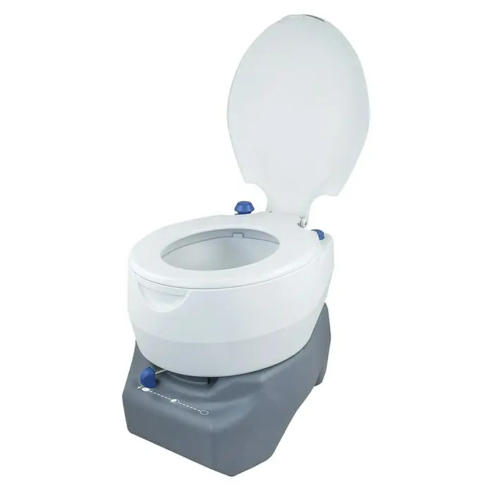Campingaz WC para camping Portable - L x An x Al: 58 x 41 x 45 cm, Capacidad depósito de agua: 15 l, Plástico - Inodoro portátil con tapa abierta, ideal para camping y viajes.