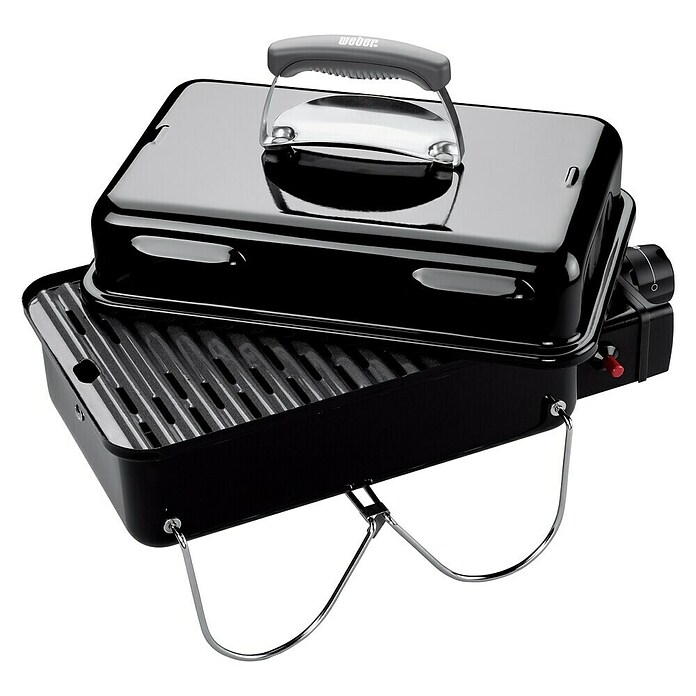 Weber Go-Anywhere Holzkohlegrill (Schwarz, Hauptgrillfläche: 42 x 26 cm)