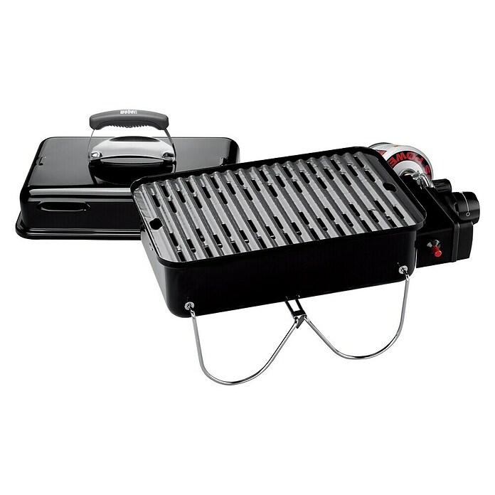 Weber Go-Anywhere Holzkohlegrill (Schwarz, Hauptgrillfläche: 42 x 26 cm)