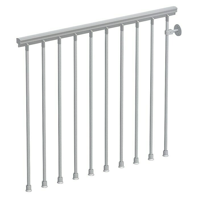 Fontanot Balustrade Pixima Steel Zink160 cm Diagonal View