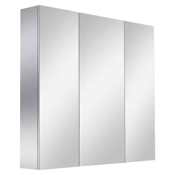 Camargue Espacio Spiegelschrank - B x H: 100 x 90 cm, Ohne Beleuchtung - Ein Spiegelschrank mit drei Türen. Das minimalistische Design und die reflektierende Oberfläche machen ihn zu einem Hingucker im Badezimmer.
