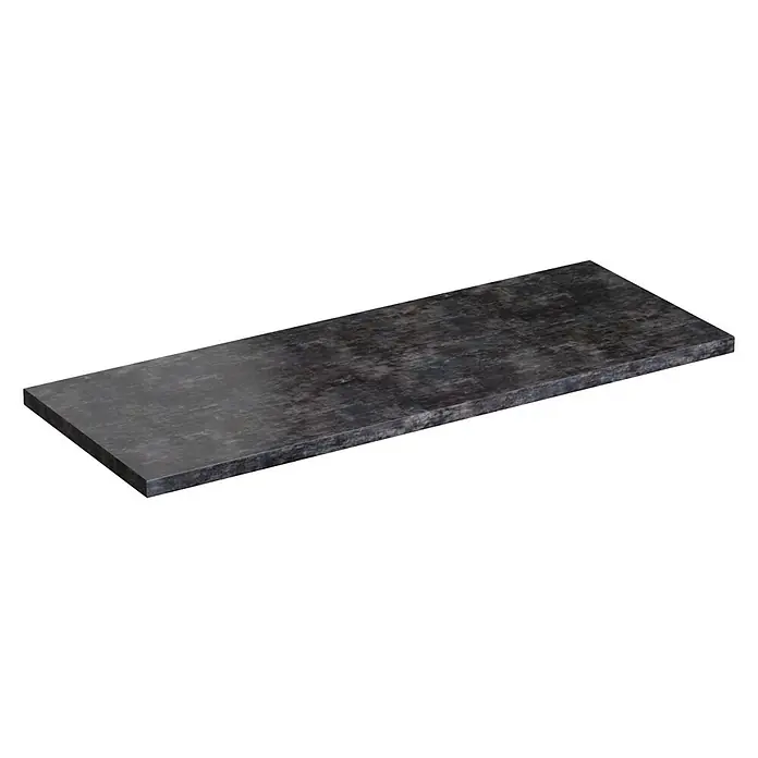 Camargue Espacio Waschtischplatte - 120 x 46 x 3,2 cm, Metallic - Rechteckige, dunkle Steinplatte mit marmorierter Oberfläche. Ideal als Unterlage oder Präsentationsfläche.