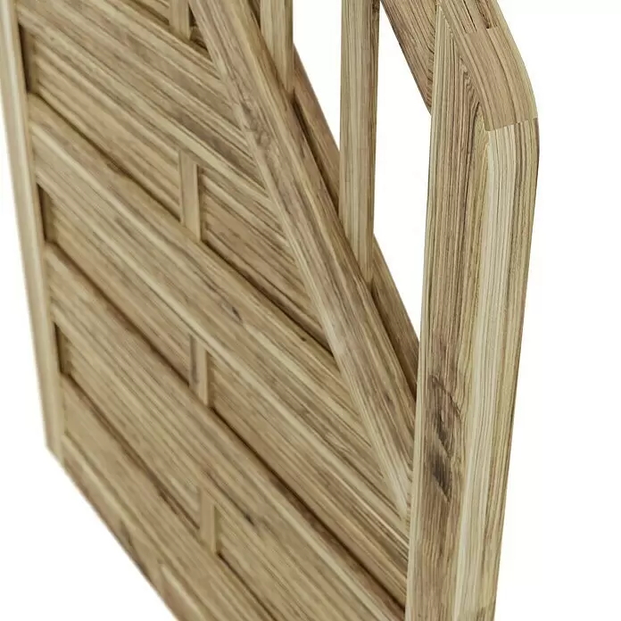 T & J Sichtschutzelement Antikzaun - 90 x 90/180 cm, Braun - Hellbraunes Holz-Kopfteil oder Zierplatte mit diagonalem Lattenmuster.