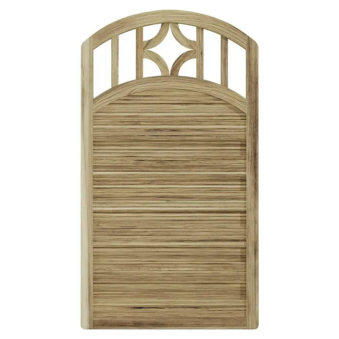 T & J Sichtschutzelement Antikzaun - B x H: 100 x 180 cm, Braun - Holz Gartentor mit bogenförmigem Oberteil und dekorativem Rautenmuster für einen stilvollen und einladenden Eingangsbereich.