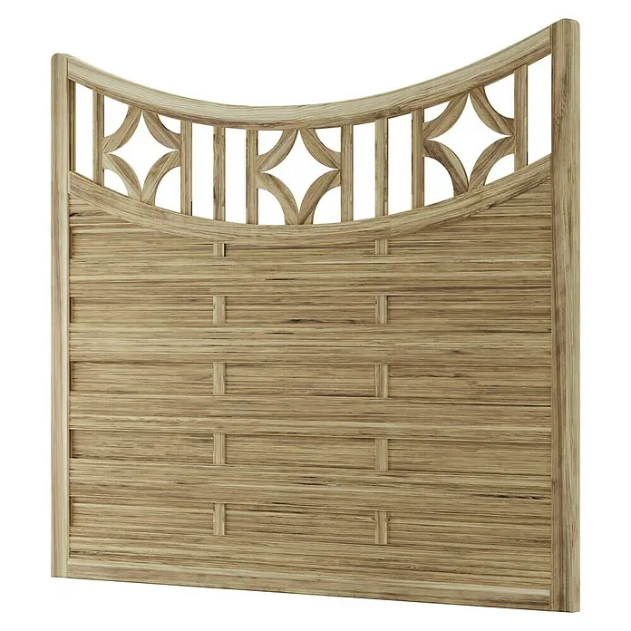 T & J Sichtschutzelement Antikzaun - B x H: 180 x 160 cm, Braun - Elegantes Holzkopfteil mit dekorativen Ausschnitten für ein stilvolles Schlafzimmer. Hochwertige Verarbeitung und zeitloses Design.