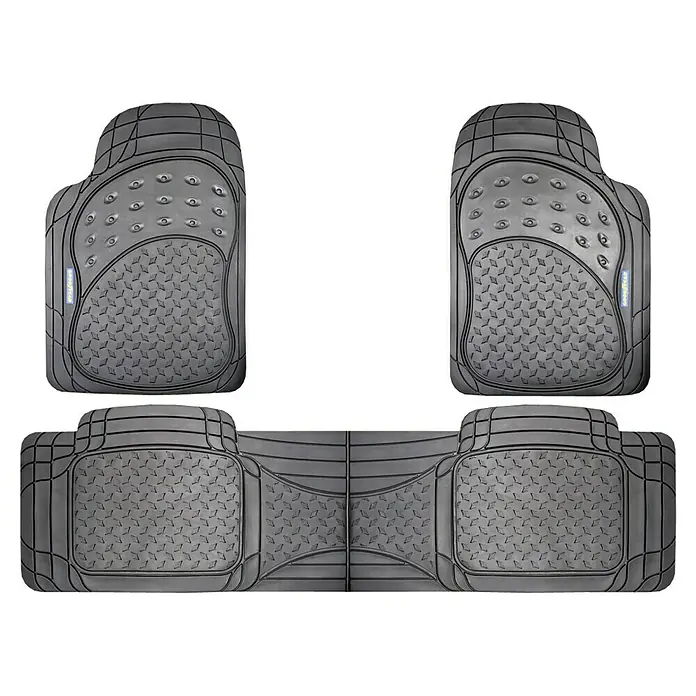Goodyear Juego de alfombrillas para coche - 3 pzs., Negro - Juego de alfombrillas para coche: dos delanteras y una trasera, material duradero con diseño antideslizante para una protección óptima.