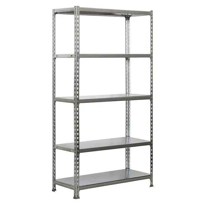 Simonrack Simonclick Estantería metálica Mini - Al x An x Pr: 180 x 80 x 40 cm, Capacidad de carga por balda: 180 kg, Número de baldas: 5 ud., Inserción, Galvanizado - Estantería metálica con cinco estantes, ideal para almacenamiento. La estantería es robusta y ofrece gran espacio para diversos objetos.