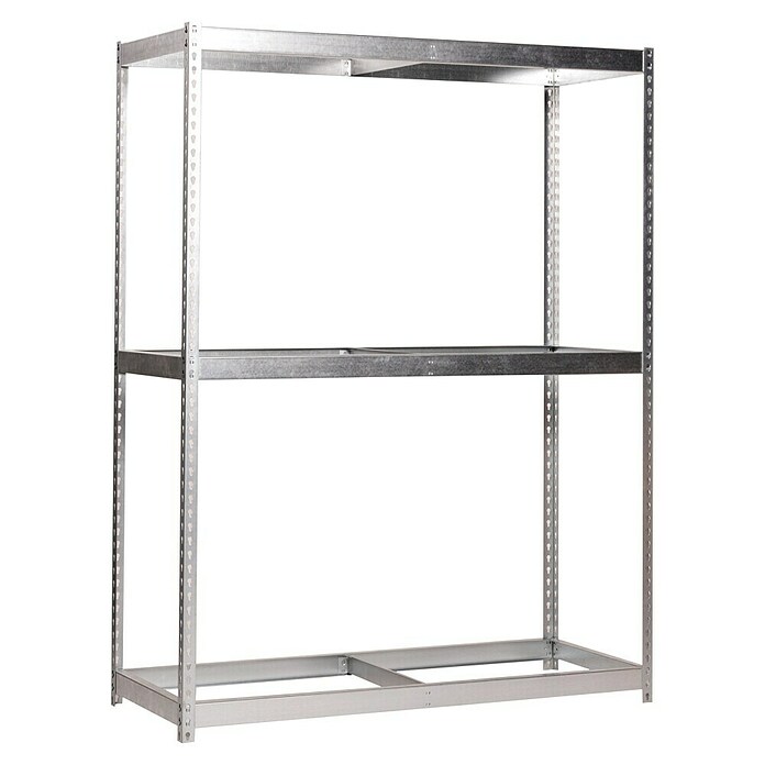 Simonrack Simontaller Estantería para cargas pesadas Ecoforte Galvanizada (L x An x Al: 60 x 150 x 200 cm, Capacidad de carga: 400 kg/balda, Número de baldas: 3 ud., Plateado)