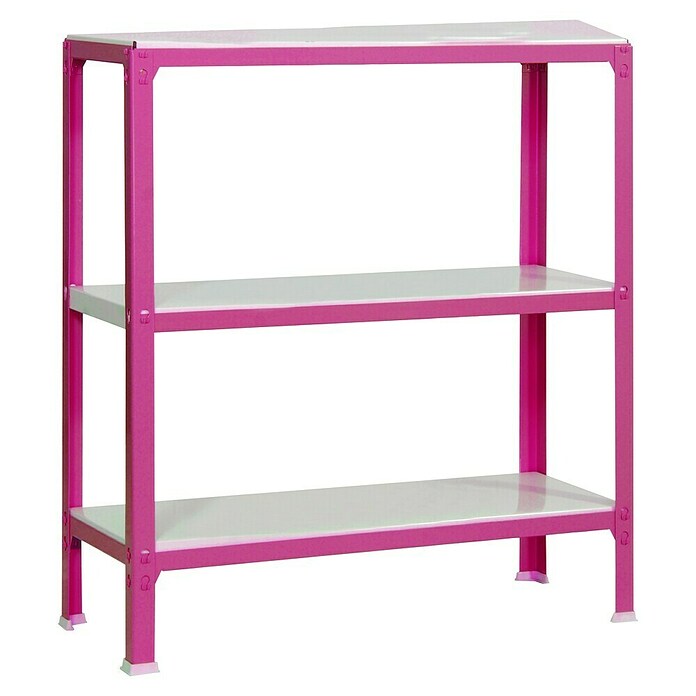 Simonrack Simonhome Estantería metálica Homeclick Color Mini (L x An x Al: 30 x 80 x 90 cm, Capacidad de carga: 150 kg/balda, Número de baldas: 3 ud., Rosa)