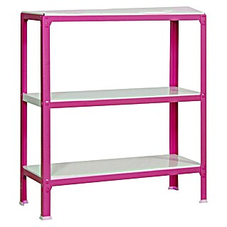 Simonrack Simonhome Estantería metálica Homeclick Color Mini (Al x An x Pr: 90 x 80 x 30 cm, Capacidad de carga por balda: 150 kg, Número de baldas: 3 ud., Inserción, Rosa)