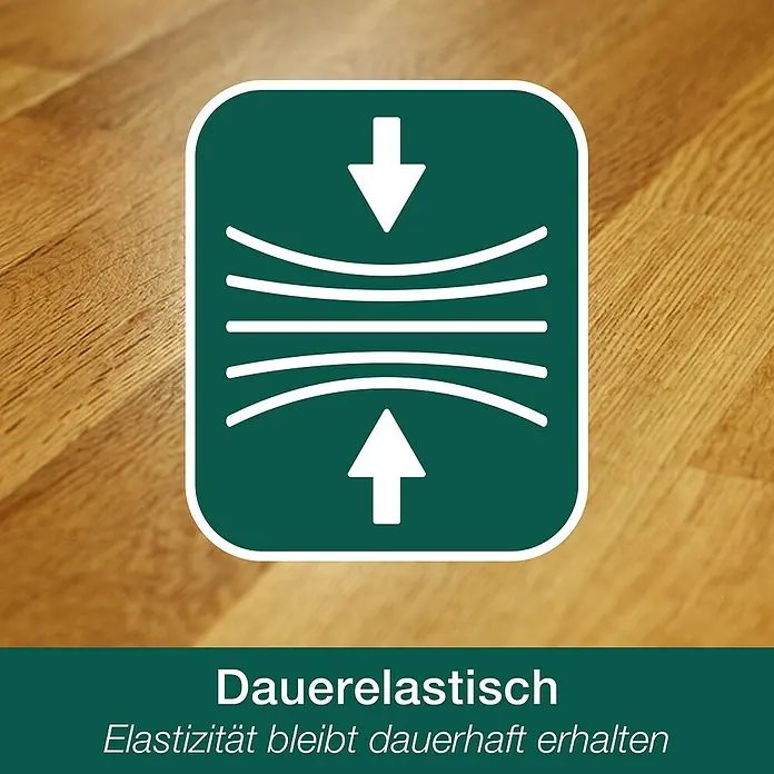Bona Home Fugendicht - Eiche Dunkel, 310 ml - Symbol für dauerelastisches Produkt. Elastizität bleibt dauerhaft erhalten, was für Qualität und Langlebigkeit spricht.