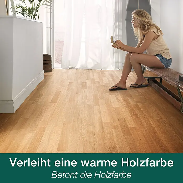 Bona Home Parkett-Öl - 2,5 l, Weiß - Einladendes Interieur mit warmem Holzfußboden. Die Farbe des Holzbodens verleiht dem Raum eine gemütliche Atmosphäre.