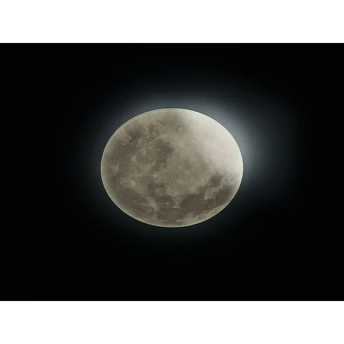 Trio Lighting Plafón LED redondo Luna - 22 W, Ø x Al: 40 x 10 cm, Gris - Lámpara de pared de luna llena: Experimenta la belleza de la luna en tu hogar con esta realista lámpara de pared que crea un ambiente relajante.