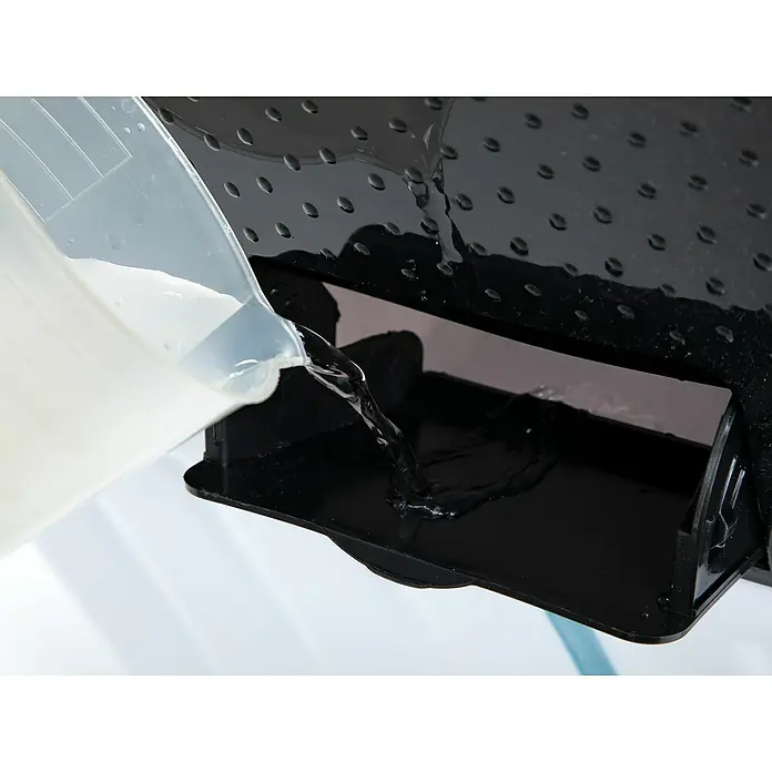 Purline Rafy Climatizador evaporativo 185 - Blanco/Negro, Altura: 104 cm, Potencia frigorífica: 200 W, Tamaño de la estancia: 80 m² - Se vierte agua en el depósito de un humidificador para añadir humedad al aire y mejorar la calidad del aire.