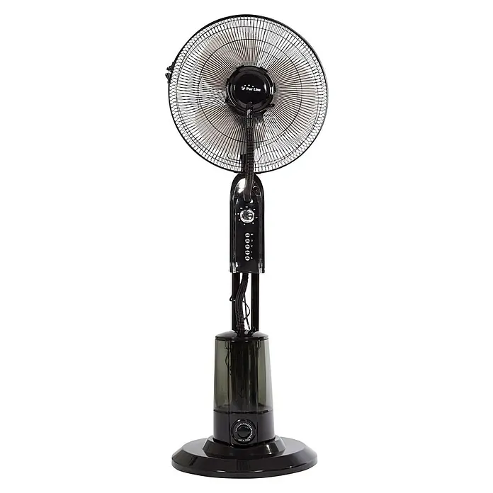 Purline Misty Ventilador de pie 1 - Negro, Altura: 125 cm - Un elegante ventilador de torre negro con función oscilante y función de nebulización para una refrigeración refrescante.