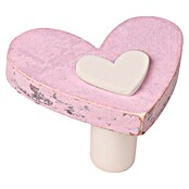 Nesu Tirador para muebles Corazón Shabby (L x An x Al: 5,4 x 4,6 x 3,2 cm, Madera)