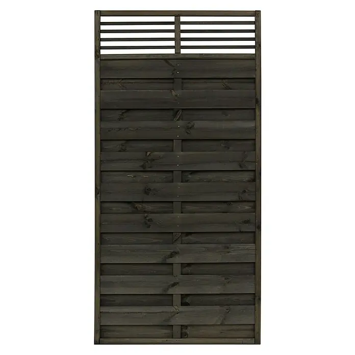 Andrewex Sichtschutzelement Wien - B x H: 90 x 180 cm, Anthrazit - Holzzaun-Element in dunkler Holzoptik, ideal als Sichtschutz und zur Gestaltung des Gartens. Das Design ist schlicht, modern und natürlich.