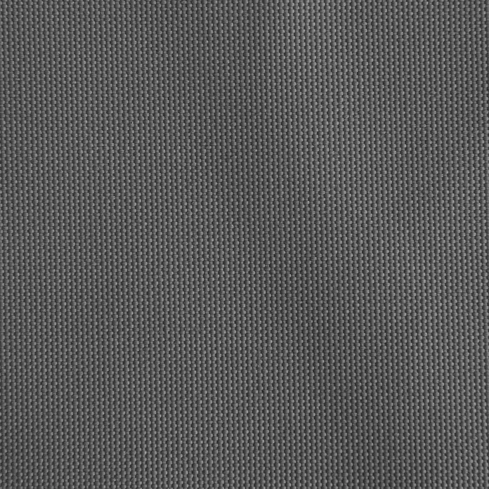 Windhager Sonnensegel Cannes - L x B: 5 x 5 m, Anthrazit, Dreieckig - Nahaufnahme eines grauen Stoffmaterials mit einer feinen, gleichmäßigen Webstruktur, ideal für Hintergründe und Textildesign.