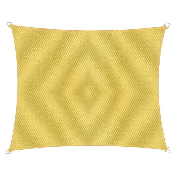 Windhager Sonnensegel - Gelb, B x L: 4 x 3 m - Rechteckiges Sonnensegel in Gelb mit weißen Befestigungspunkten. Schützt vor Sonne und sorgt für angenehmen Schatten.