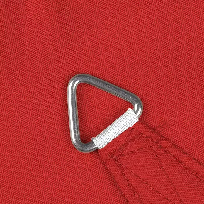 Windhager Sonnensegel - Ziegelrot, B x L: 3 x 3 m - Metall-D-Ring an rotem Stoff mit weißem Gurtband, ideal für Sonnensegel.