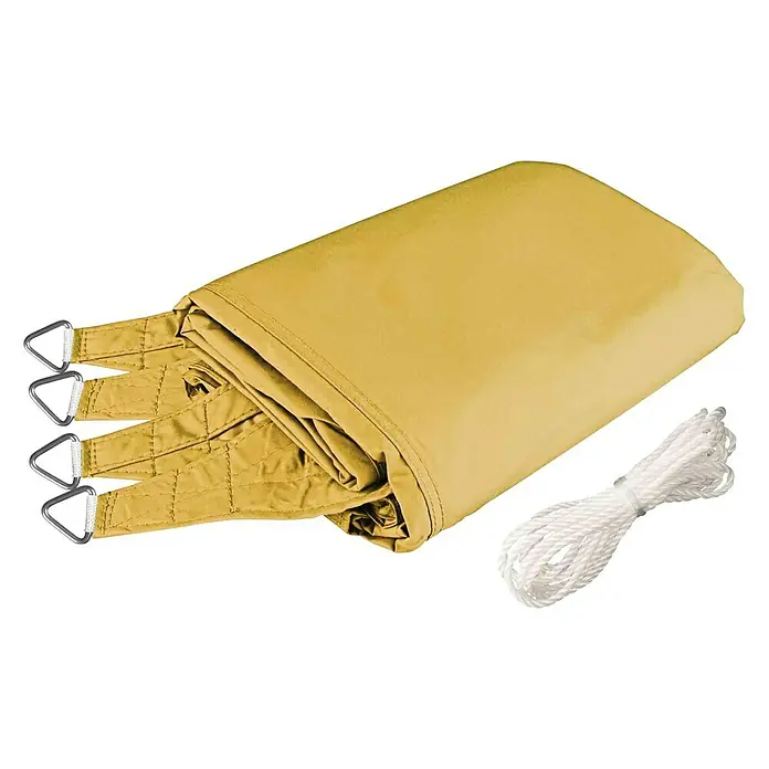 Windhager Sonnensegel - Gelb, B x L: 4 x 4 m - Goldenes Sonnensegel mit Befestigungsseilen. Ideal für Schatten im Garten oder auf der Terrasse, ein praktischer und stilvoller Sonnenschutz.