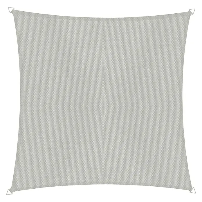 Windhager Sonnensegel - Grau, B x L: 3 x 3 m - Quadratisches, beiges Sonnensegel mit verstärkten Ecken und Befestigungspunkten für optimalen Sonnenschutz im Außenbereich.
