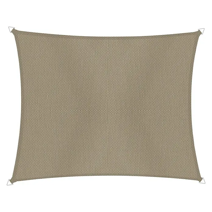 Windhager Sonnensegel - Taupe, B x L: 4 x 3 m - Beige Sonnensegel mit weißen Befestigungspunkten, ideal für den Sonnenschutz im Garten oder auf der Terrasse. Das Segel bietet Schatten und Schutz vor UV-Strahlen.