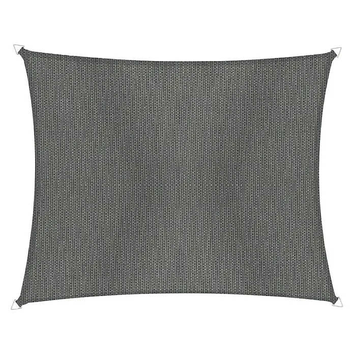 Windhager Sonnensegel - Anthrazit, B x L: 4 x 3 m - Grauer rechteckiger Sonnenschutz mit robustem Material und Befestigungsösen an den Ecken für einfache Installation und Beschattung.