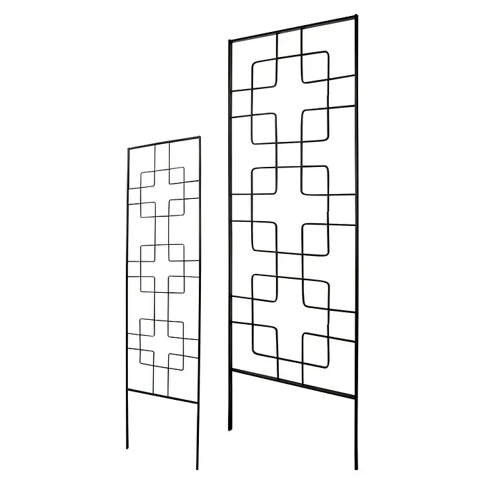 Windhager Rankgitter Zen - B x H: 30 x 122 cm, Metall, Schwarz - Zwei dekorative Raumteiler aus Metall mit einem stilvollen, geometrischen Muster, ideal zur Strukturierung und Verschönerung von Innenräumen.