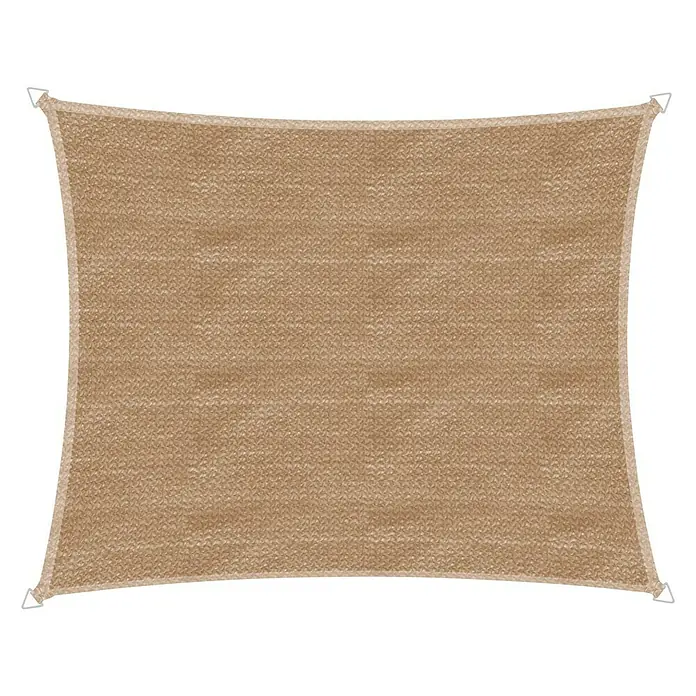 Windhager Sonnensegel Capri - L x B: 4 x 5 m, Schilf, Rechteckig - Beiges Sonnensegel mit verstärkten Ecken, ideal für Schatten im Außenbereich.