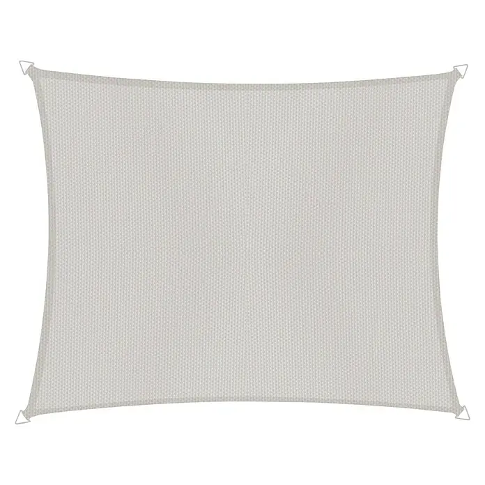 Windhager Sonnensegel - Grau, B x L: 4 x 3 m - Rechteckiges Sonnensegel in heller Farbe mit Befestigungsringen an den Ecken für den Außenbereich.