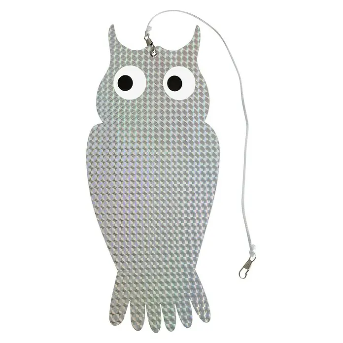Windhager Vogelabwehr - B x H: 18 x 35,5 cm, Gesamtstückzahl: 2 Stk. - Ein holographischer Vogelabwehr-Eulen-Schreck, der durch Reflexionen Vögel abwehrt und somit für einen Garten oder eine geschützte Fläche geeignet ist.