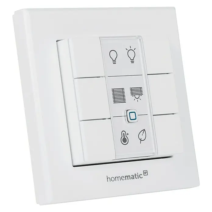 Homematic IP Funk-Wandtaster HmIP-WRC6 - Batteriebetrieben, Weiß, 22 x 86 x 86 mm - Homematic IP Wandtaster: Intelligente Steuerung für Beleuchtung, Jalousien und Raumklima, für ein komfortables und energieeffizientes Zuhause.
