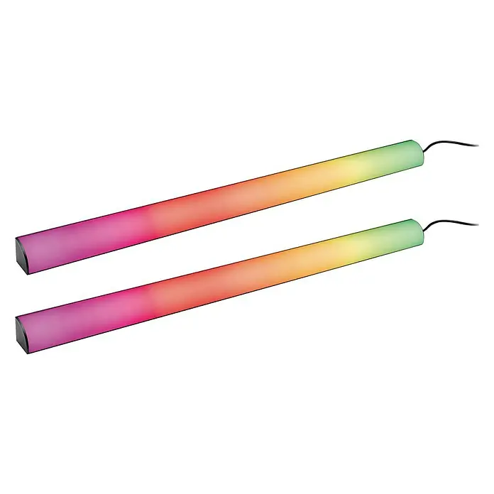 Paulmann LED-Lichtleiste - L x B x H: 60,5 x 3 x 3 cm, Lichtfarbe: RGB, 5 V, 2 Stk. - Zwei mehrfarbige LED-Lichtleisten.