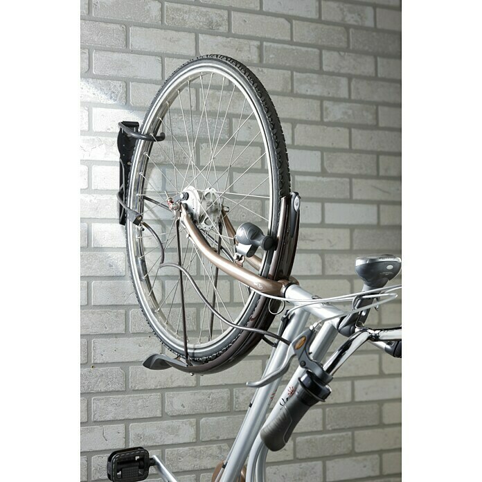 Mottez Gancho de pared para bicicletas B865V (Apto para: 1 bicicleta, Negro)