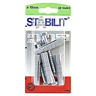 Stabilit Universal-Durchsteckdübel-Set (Durchmesser Dübel: 10 mm, Länge Dübel: 50 mm, 4 Stk., Mit Schrauben)