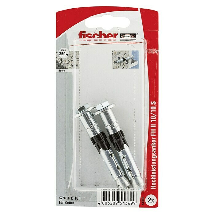 Fischer Hochleistungsanker FH 2 10/10 S K (Durchmesser Dübel: 10 mm, Länge Dübel: 70 mm) | BAUHAUS