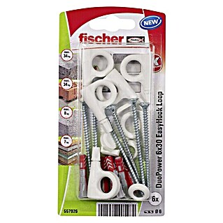 Fischer Duopower Hembrilla cerrada EasyHook (Diámetro taco: 6 mm, Longitud taco: 30 mm)