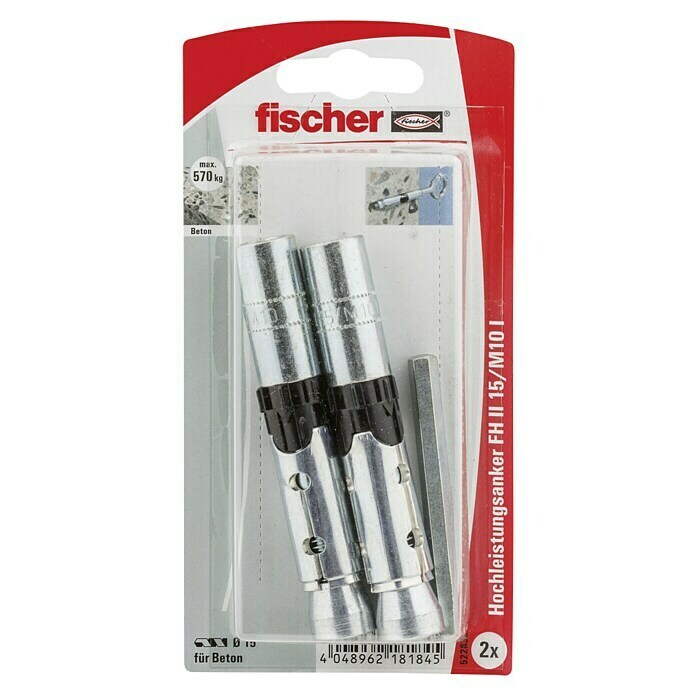 Fischer Hochleistungsanker FH 2 15/M10 I KLänge Dübel: 90 mm Front View