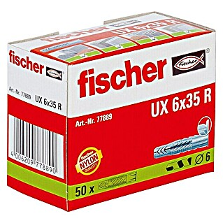 Fischer Universaldübel (Durchmesser Dübel: 6 mm, Länge Dübel: 35 mm, Mit Rand, 50 Stk.)