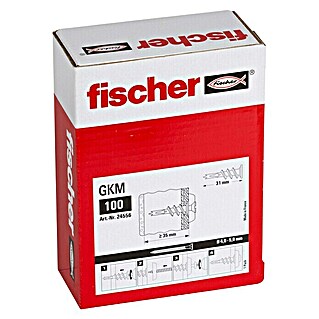 Fischer Gipskartondübel (Länge Dübel: 31 mm, Ohne Schrauben/Haken, Ausführung Dübel: Mit Rand, 100 Stk.)
