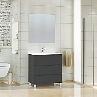 Mueble de lavabo Patri (46 x 80 x 85 cm, Negro)