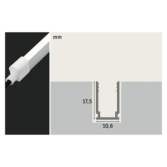 Paulmann Plug & Shine Montageschiene Neon StripeLänge: 1 m Sketch