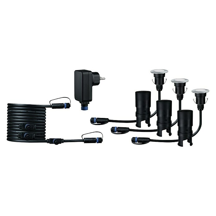 Paulmann Plug & Shine Led-tuinspotsset (3 x 2,5 W, 24 V, IP65, Hoogte: 90 mm)