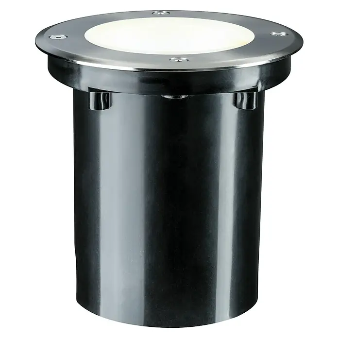 Paulmann Plug & Shine LED-Gartenspot - 6 W, Warmweiß, IP67, Ø x H: 14 x 15 cm, Abstrahlwinkel: 38 ° - Bodeneinbaustrahler mit runder, silberner Blende und schwarzem Gehäuse für stimmungsvolle Außenbeleuchtung. Langlebig und wetterfest.